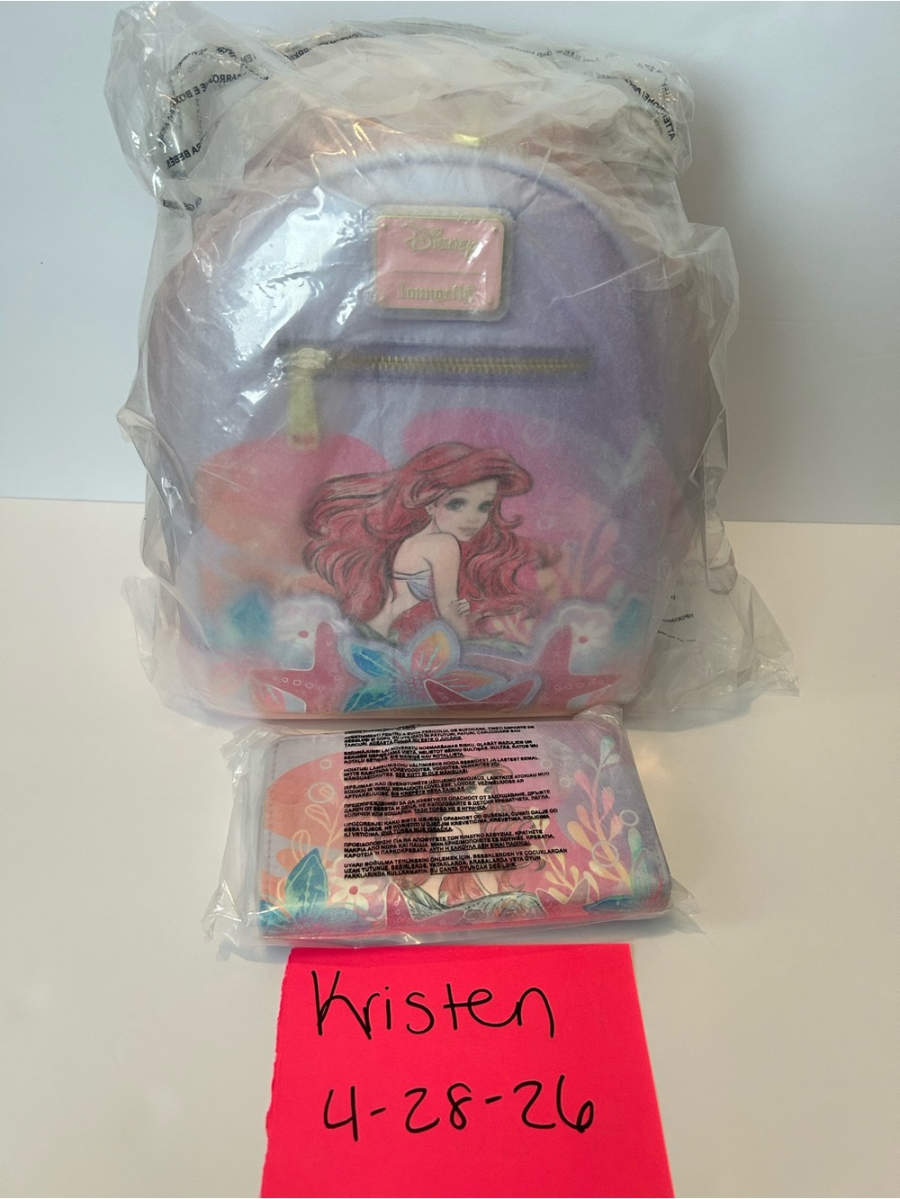 Loungefly Disney The Little Mermaid Ariel Mini Backpack & Wallet nwt UK!
